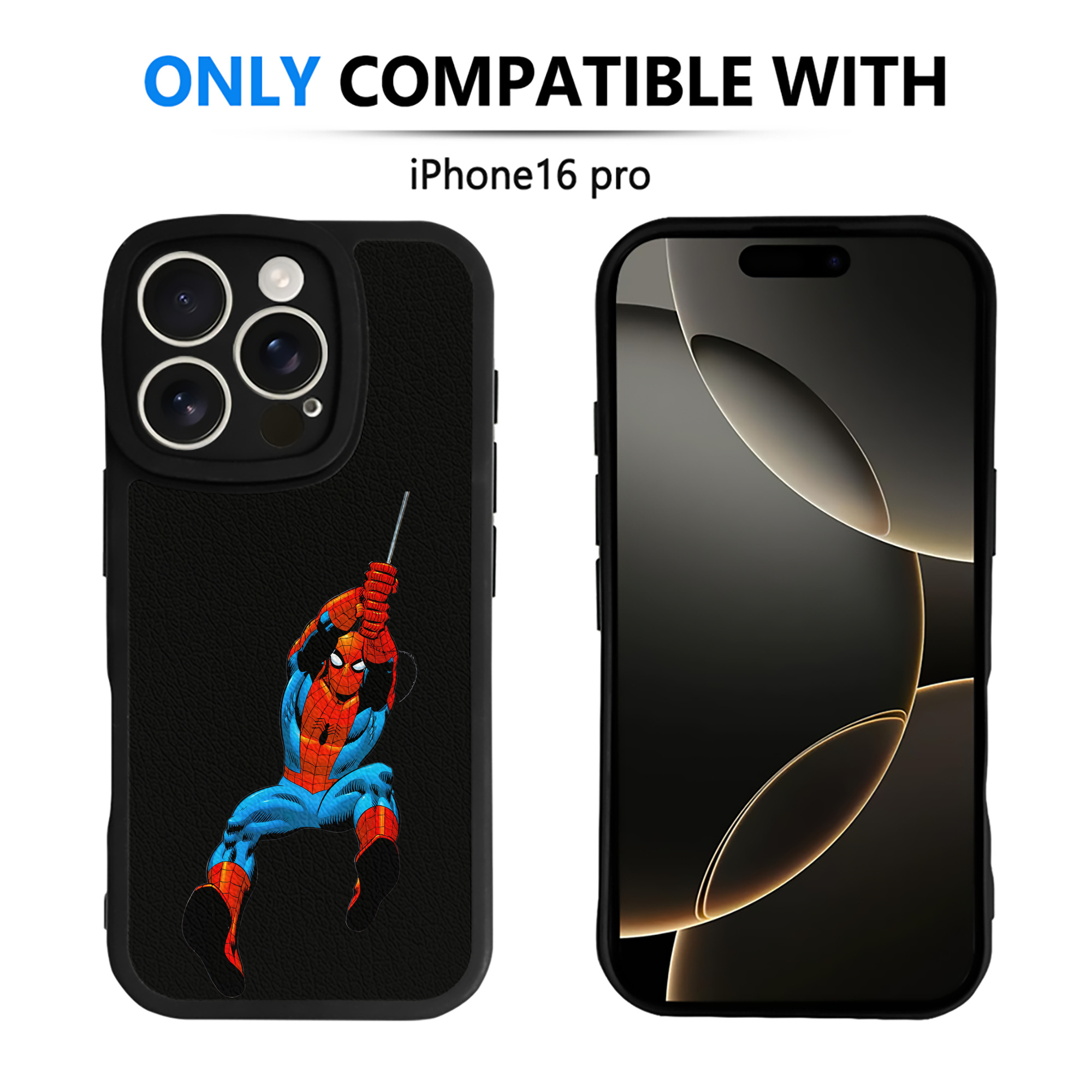 Spider Man スパイダーマン 【iPhone 16シリーズ対応】シリコンスマホケース（レザー調） 材質：シリコン